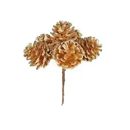 Tesco Gold Pinecone Bunch Artificial Plant Decoration 11cm offer