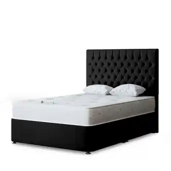 Tesco Seraphine Divan Bed with Upholstered Headboard - Two Drawers - Black - Double offer