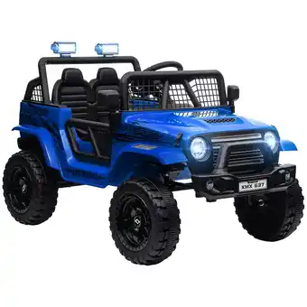 Tesco AIYAPLAY Kids Ride On Car, 12V Electric Truck w/ Suspension - Blue offer