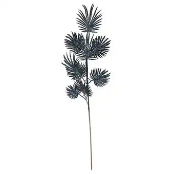 Tesco Navy Blue Glitter Feather Leaf Stem Artificial Foliage Decoration 72cm offer