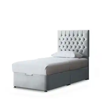 Tesco Seraphine Divan Bed with Upholstered Headboard - Two Drawers - Silver - Single offer