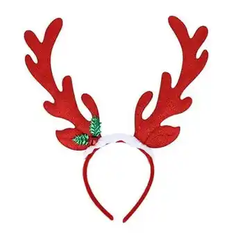 Tesco Red Reindeer Antlers Glitter Headband with Holly offer