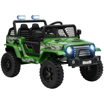 Tesco AIYAPLAY Kids Ride On Car, 12V Electric Truck w/ Suspension - Green offer