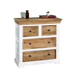 Tesco Milano Solid Mango Wood White Chest Of 4 Drawers offer