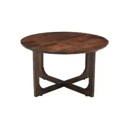 Tesco Monco Natural Mango Wood Round Coffee Table - Dark offer