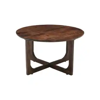 Tesco Monco Natural Mango Wood Round Coffee Table - Dark offer