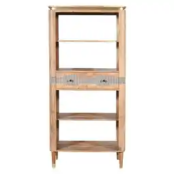 Tesco Alaina Acacia Wood 2 Drawers Open Bookcase offer