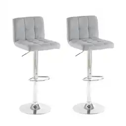 Tesco Set of Two Cuban Grey Fabric Bar Stools offer