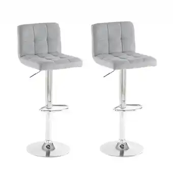 Tesco Set of Two Cuban Grey Fabric Bar Stools offer