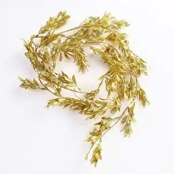 Tesco Gold Glitter Ficus Leaves Garland 1.8m offer