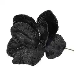 Tesco Black Velvet Magnolia with Glitter Edge Artificial Flower Decoration 26cm offer