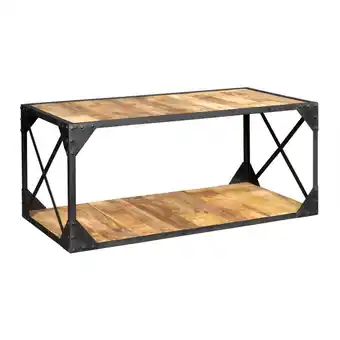 Tesco Durin Vintage Up cycled Industrial Coffee Table with Shelf Metal and Wood offer