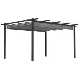 Tesco Outsunny 4 x 3m Aluminium Pergola Gazebo Garden Shelter with Roof offer