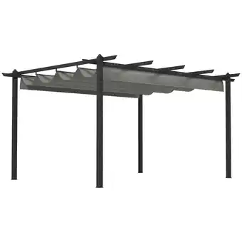 Tesco Outsunny 4 x 3m Aluminium Pergola Gazebo Garden Shelter with Roof offer