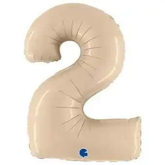 Tesco Satin Cream Number 2 Helium Foil Giant Balloon 102cm / 40 in Cream offer