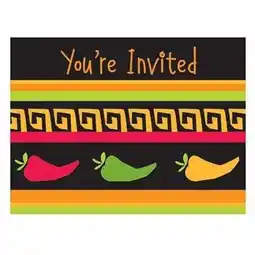 Tesco Fiesta Grande Invitations with Envelopes - Pack of 8 offer