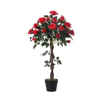 Tesco Living and Home 90cm Red Artificial Rose Flower Tree in Pot for Decoration offer