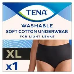 Tesco TENA Washable Soft Cotton Incontinence Underwear Black Size XL offer