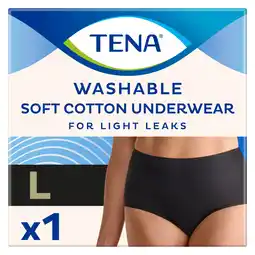 Tesco TENA Washable Soft Cotton Incontinence Underwear Black Size L offer