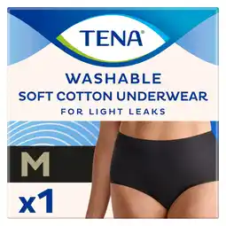 Tesco TENA Washable Soft Cotton Incontinence Underwear Black Size M offer