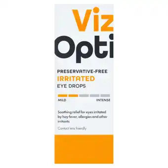 Tesco Viz Opti Preservative Free Irritated Eye Drops 10ml offer