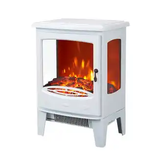 Tesco White Glass Window Electric Fire With Flame Effect offer