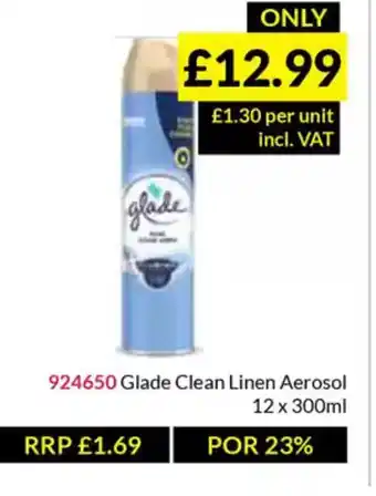 Musgrave MarketPlace Glade Clean Linen Aerosol offer