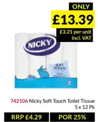 Musgrave MarketPlace Nicky Soft Touch Toilet Tissue offer