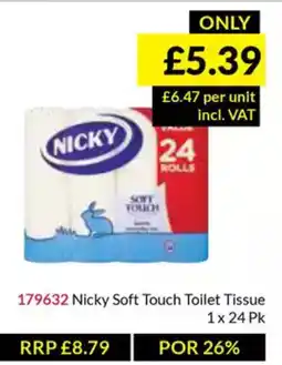 Musgrave MarketPlace Nicky Soft Touch Toilet Tissue offer