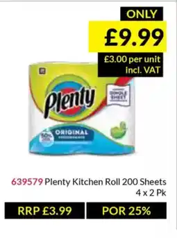 Musgrave MarketPlace Plenty Kitchen Roll 200 Sheets offer