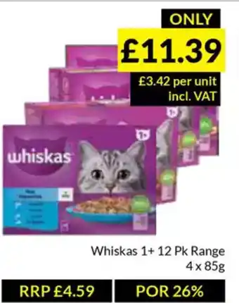 Musgrave MarketPlace Whiskas 1+ 12 Pk Range offer