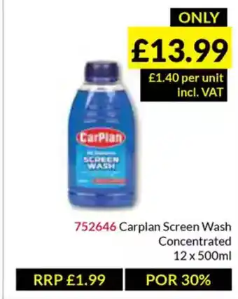 Musgrave MarketPlace Carplan Screen Wash Concentrated offer