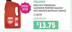 Bestway FRANKS Red hot original cayenne pepper sauce/ hot wings buffalo sauce offer