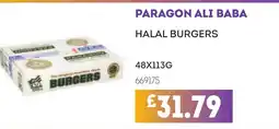 Bestway PARAGON ALI BABA Halal burgers offer