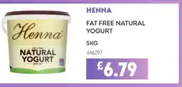 Bestway HENNA Fat free natural yogurt offer