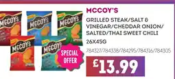 Bestway MCCOY'S Grilled steak/salt & vinegar/cheddar onion/ salted/thai sweet chili offer