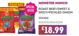 Bestway MONSTER MUNCH Roast beef/sweet & spicy/pickled onion offer