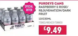 Bestway PURDEYS Cans Raspberry & rose/ rejuvenation/dark fruit offer