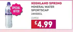 Bestway HIGHLAND SPRING Mineral water sportscap offer