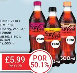 Bestway COKE ZERO Cherry/Vanilla/ Lemon offer