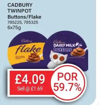 Bestway CADBURY TWINPOT Buttons/Flake offer