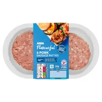 Asda ASDA Flavourful 4 Pork Sausage Patties offer