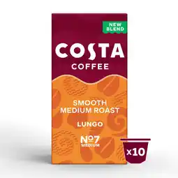 Asda Costa Coffee Smooth Medium Roast Lungo Coffee Pods x10 Nespresso * Compatible offer