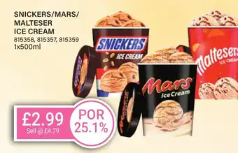 Bestway SNICKERS/MARS/ MALTESER Ice Cream offer