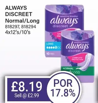 Bestway ALWAYS Discreet Normal/Long always offer