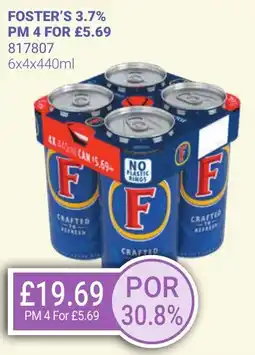 Bestway FOSTER'S 3.7% offer