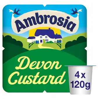 Asda Ambrosia Devon Custard 4 x 120g (480g) offer