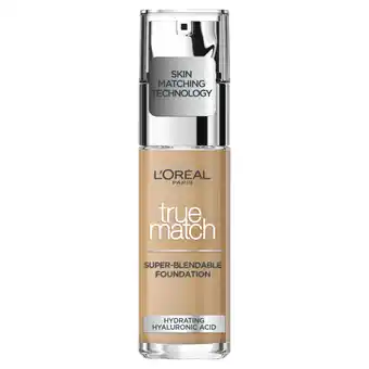 Asda L'Oreal Paris True Match Liquid Foundation with Hyaluronic Acid 30ml and SPF (Various Shades) 4.5N offer