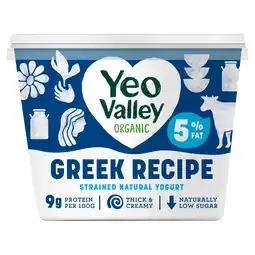 Morrisons Yeo Valley Organic Greek Recipe Strained Natural Yoghurt 5% Fat offer