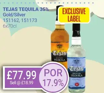 Bestway TEJAS TEQUILA 35% Gold/Silver offer